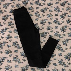 Missguided Black High Waisted Knee Slit Jeans